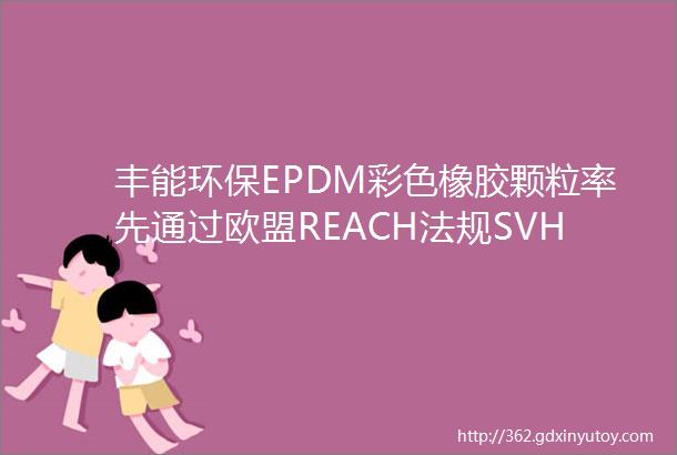 丰能环保EPDM彩色橡胶颗粒率先通过欧盟REACH法规SVHC清单检测报告