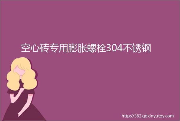 空心砖专用膨胀螺栓304不锈钢